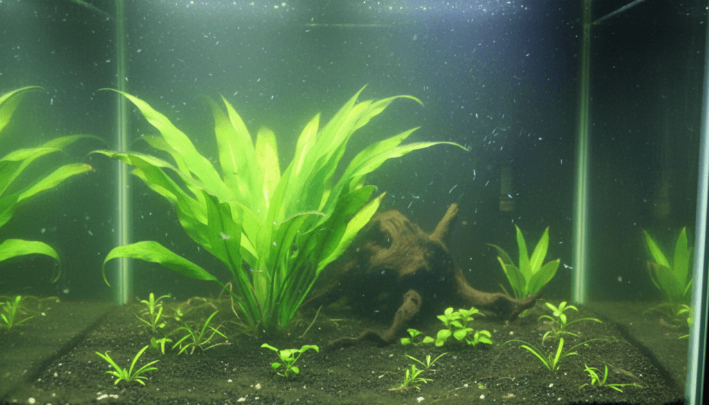 Amazon sword (Echinodorus amazonicus) thriving in a freshwater aquarium, enhancing aquatic beauty and habitat.